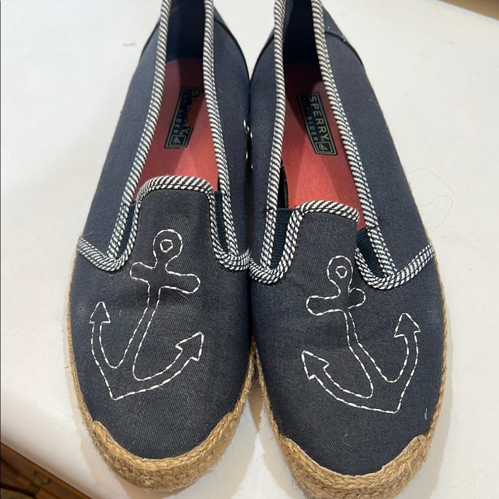 Sperry Dark Blue Anchor Espadrilles
